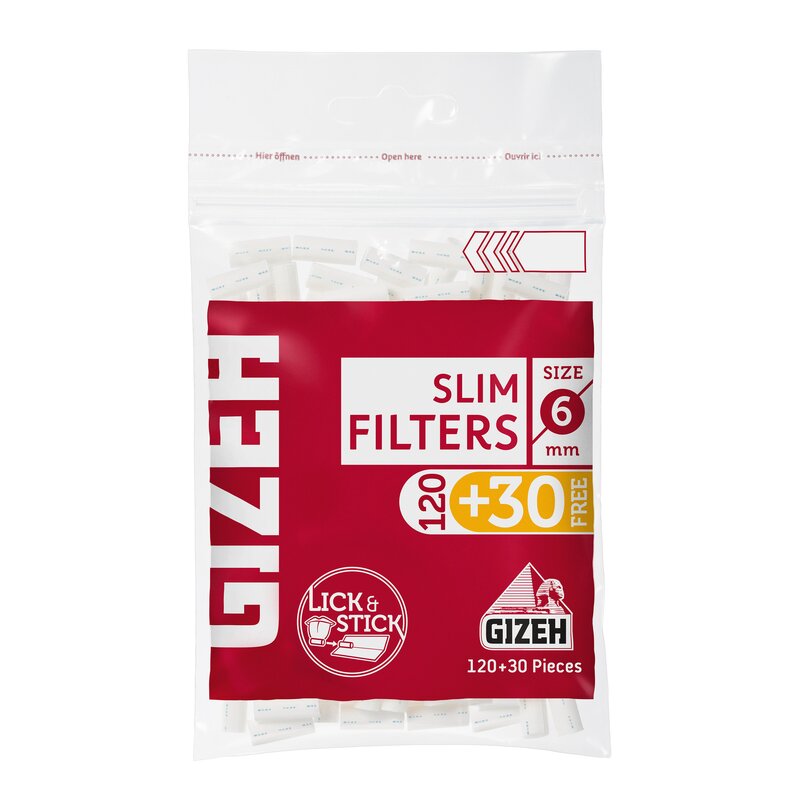 Gizeh Slim Filter - 6mm x 15mm (120 Stk.) Zigarettenfilter