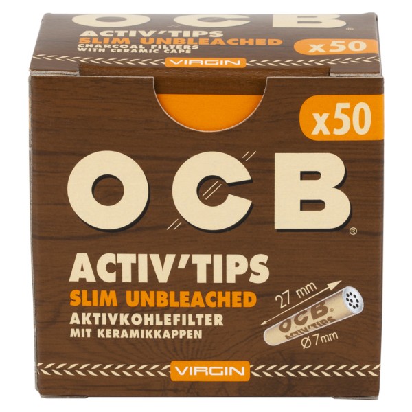 OCB VIRGIN AKTIVKOHLEFILTER SLIM 7MM 50 STK.