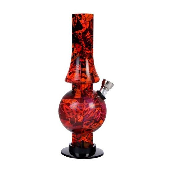 ACRYL BONG GRAFFITTI ROT 20CM