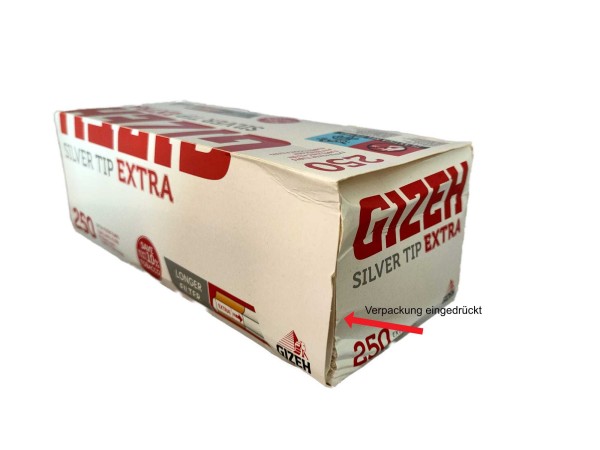 OUTLET GIZEH HÜLSEN SILVER TIP EXTRA 250STK.