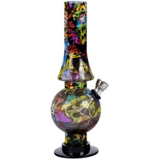 ACRYL BONG PREMIUM YELLOW GRAFFITTI 20CM