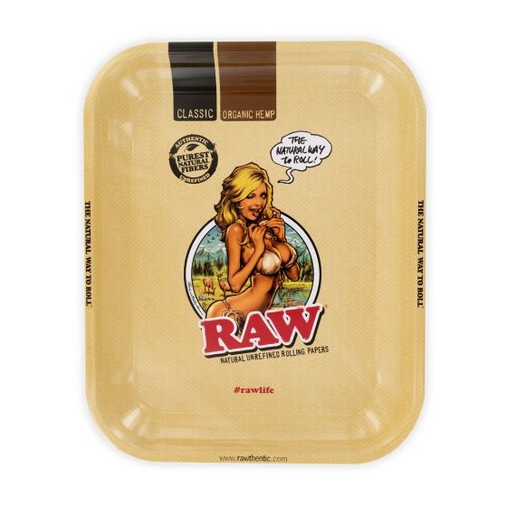 RAW ROLLING TRAY GIRL METAL